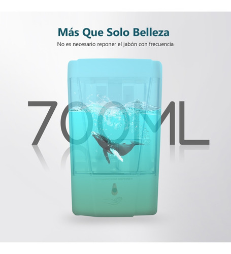 Imagen 3 de 8 de Dispensador De Jabón Automático Montaje En Pared 700 Ml