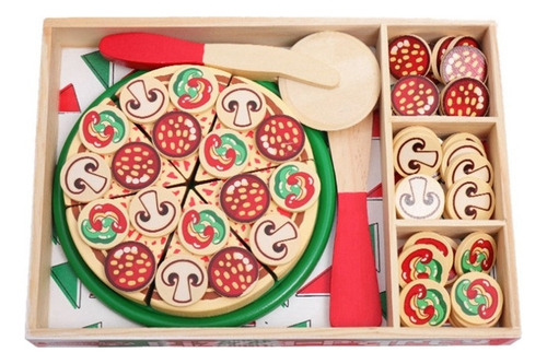 K Juguete De Pizza De Madera De Imitación Para Niños, Juego