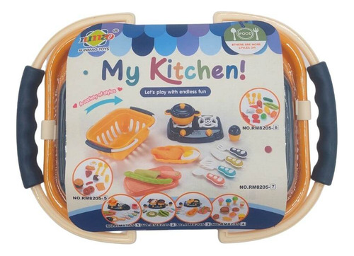 Juguete Set Canasta Juego Cocina 14 Piezas 20cm