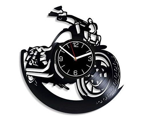 Kovides Reloj De Pared De Disco De Vinilo Para Motocicleta,