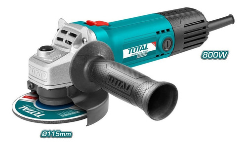 Imagen 1 de 6 de Amoladora Angular 800w Total Para Disco 115mm