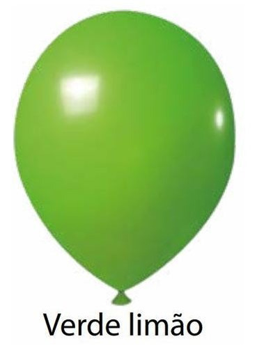Balão Bexiga Liso De Látex Nª 8 Cor Verde-limão