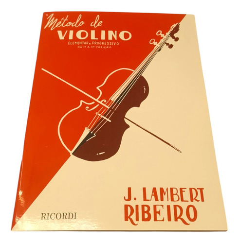 Método De Violino de J. Lambert Ribeiro Editora Ricordi em Português Tapa Mole
