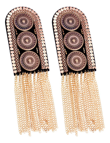 2 Uds Borla Charretera Moda Europea Broche Dorado 8,8 Cm