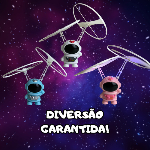 Boneco Astronauta Mini Drone Infantil Voador Luz Brinquedo