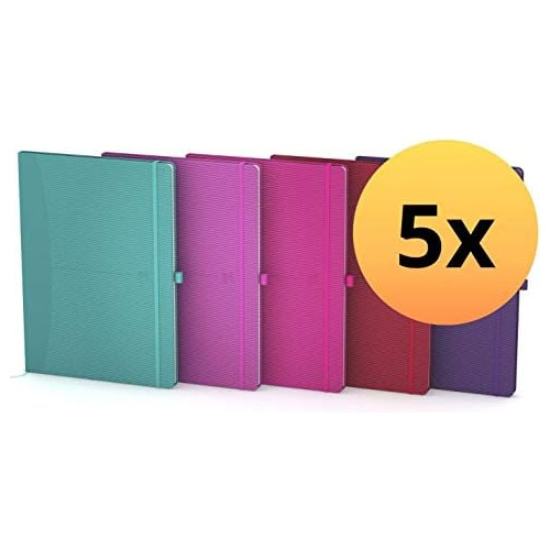 Cuaderno Signature B5, Rayado B5, 5 Piezas, Colores Bri...