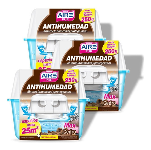 Antihumedad Protege Lanas Aroma Cedro Aire Pur Max Pack 3un