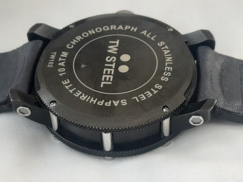 Reloj De Pulsera Tw Steel Crono Piel Todo Original Negro Negro Negro (Usado)
