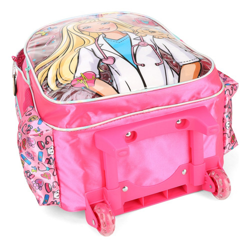 Mochila Rodas Barbie Fashion Lantejoula Pink Cor Rosa