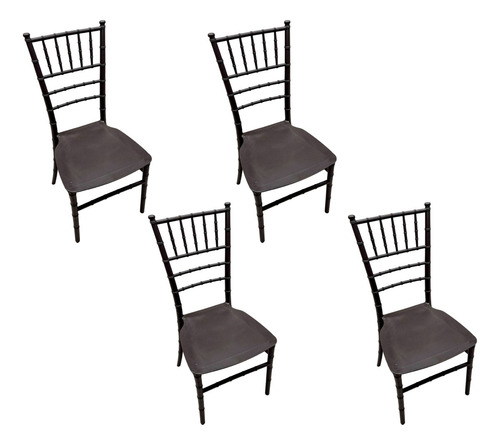 Set 4 Sillas Tiffany Blancas Apilables Comedor Polipropileno Estructura De La Silla Chocolate Asiento Chocolate Diseño De La Tela Chocolate