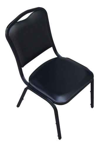 Imagen 4 de 6 de Silla Costa Rica Apilable Respaldo Y Asiento Tapizado Negro