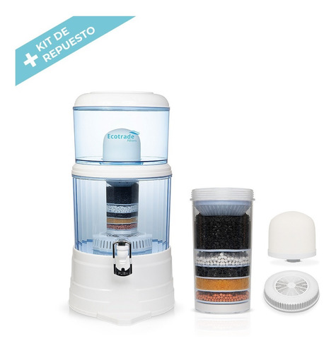 Imagen 1 de 10 de Filtro Purificador Agua Ecotrade 14 Litros + Kit 3 Repuestos