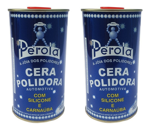 2 Latas De Ceras Polidora Pérola Com Silicone Carnaúba 500ml