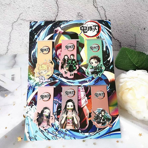 Imagen 2 de 5 de Marcapáginas Clip Magnético Kimetsu No Yaiba Kawaii