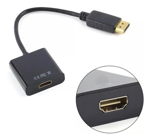 Imagen 1 de 1 de Cable Adaptador Display Port Macho A Hdmi Hembra