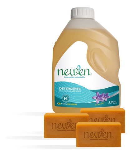 Newen - Ecodetergente Para Ropa 1l + 3 Borrador De Manchas