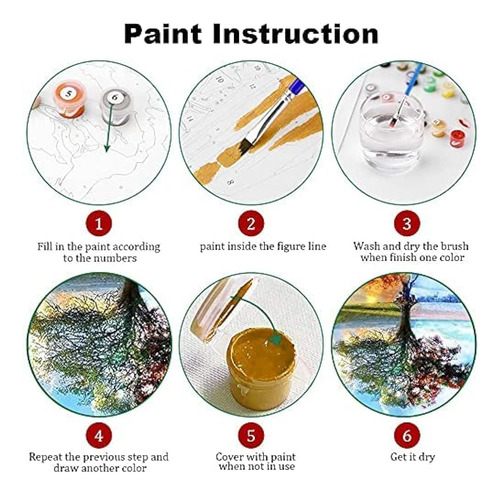Fycert (4 Pack) Diy Paint By Numbers Kits,canvas Oil Paintin