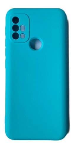 Capa Capinha De Silicone Compatível Moto G10 G20g30+película Cor Azul Piscina + Película