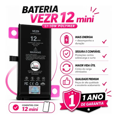 Bateria Para Iphone 12 Mini | Vezr 1 Ano De Garantia | MercadoLivre