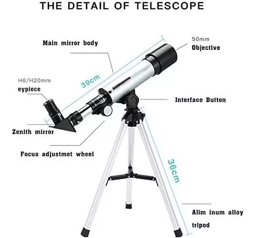 Telescopio para niños, telescopio astronómico Zoom 90X HD Educativo al aire  libre