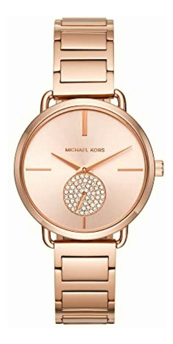 Reloj Mujer Michael Kors Portia Mk3640 /relojería Violeta Color de la correa Oro rosa