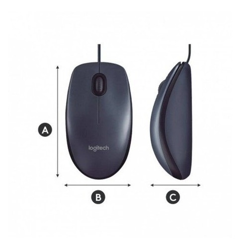 Mouse Optico Usb M90 Preto Logitech