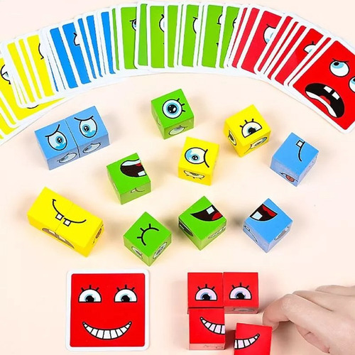 Juego De Rompecabezas Educativo De Caras Con Emociones Varia