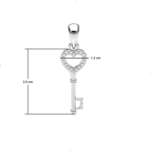 Imagen 3 de 9 de Dije Llave Corazón Circonias De Plata .925 Agálea Joyería
