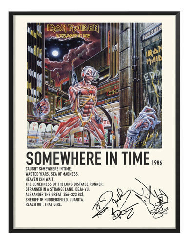 Poster Iron Maiden Album Tracklist Somewhere In Time 80x40