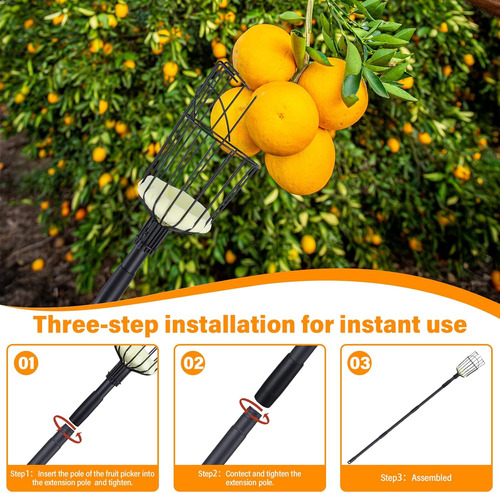 Herramienta Para Recoger Frutas Con Cesta, 7.3 Pies (88 PuLG