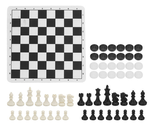 Juego De Piezas De Ajedrez De Damas De Ajedrez 2 En 1
