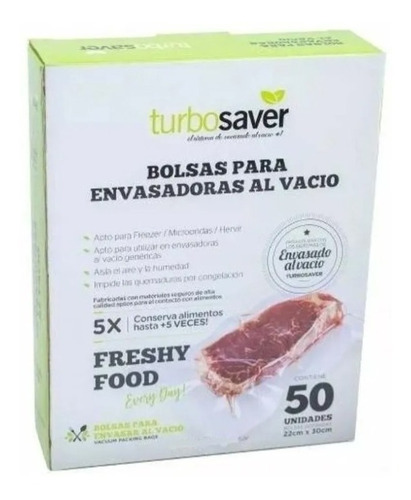 Set 50 Bolsas Turbosaver Para Envasadora Al Vacío 22x30cm 