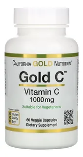 Vitamina C 1000 Mg 60 Cáps Vegano - California Importado Eua