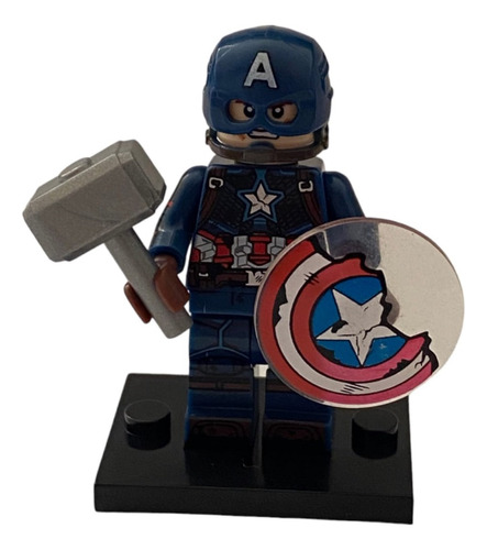 Capitán América + Martillo Thor + Escudo Roto | Minifigura