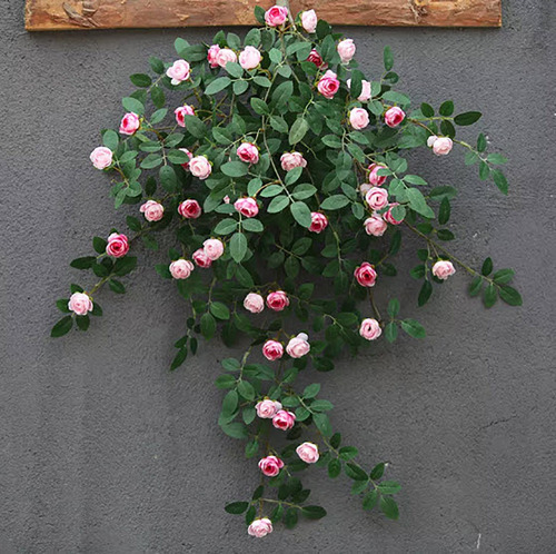 Flor Artificial Rosa Colgante 80cm Real Touch