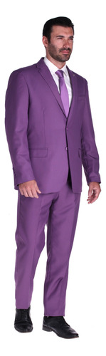 Traje De Caballero Mod Dali Liso Morado 