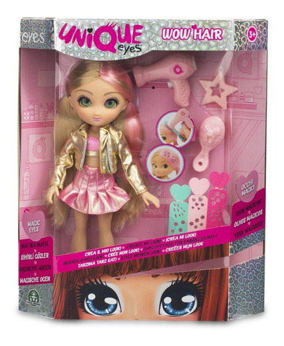 Muñeca Unique Eyes Set Wow Hair - Amy