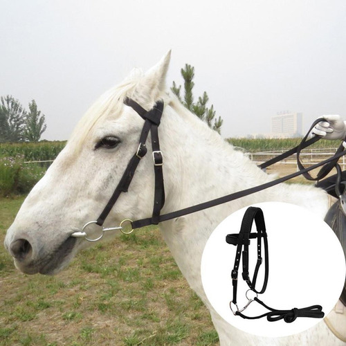 Rienda De Caballo Con Cabestro De Control De Negro M