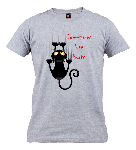 Remera Estampada Varios Diseños Gatito Amoroso Dolor