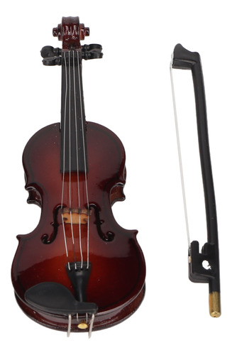 Modelo De ViolĂn En Miniatura, Soporte De Madera, Arco Y Fun