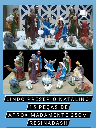 Presépio Natalino Com 15 Peças Resinadas De Aprox 25cm 