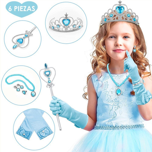 Kit De Disfraz De Elsa Frozen Con Accesorios Para Niñas