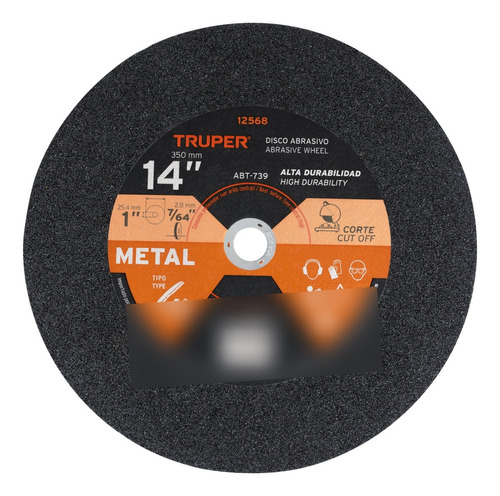 Disco Abrasivo Corte De Metal 1 Mm X 14 Truper 12568 - 5pzas
