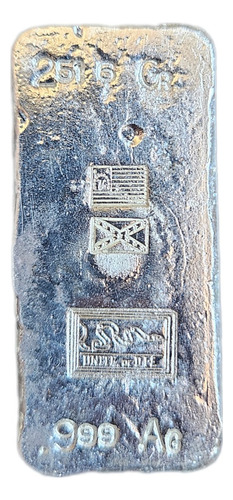 Barra Prata Pura 999 Estampada 251.6g