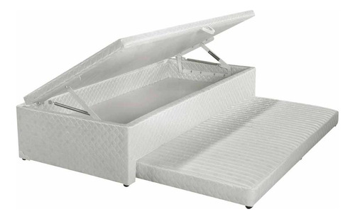 Cama Box Baú C/auxiliar Solteiro Mh1444 Branco (88x43)her