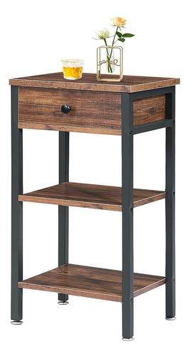 Vecelo Modern End Side Table, Mesitas De Noche Altas Con Est