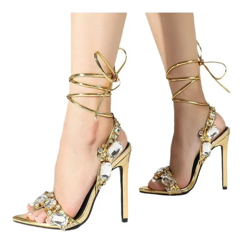 Sandalias Zapatillas Tac n Alto Pedrer a Para Mujer Premium