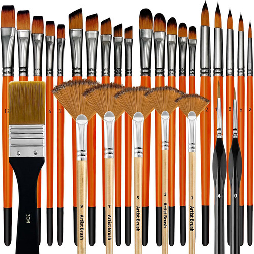 28 Pinceles Profesionales Para Acuarela Y Gouache