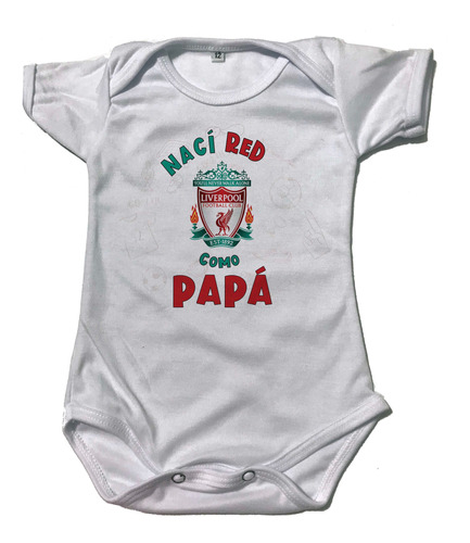 Pañalero Bebé Futbol Nací Red Como Papá Liverpool Football
