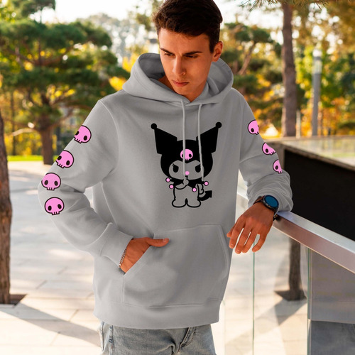 Imagen 3 de 4 de Buzo Canguro Kuromi Sanrio Dark Anime Kawai Unisex Y Niños